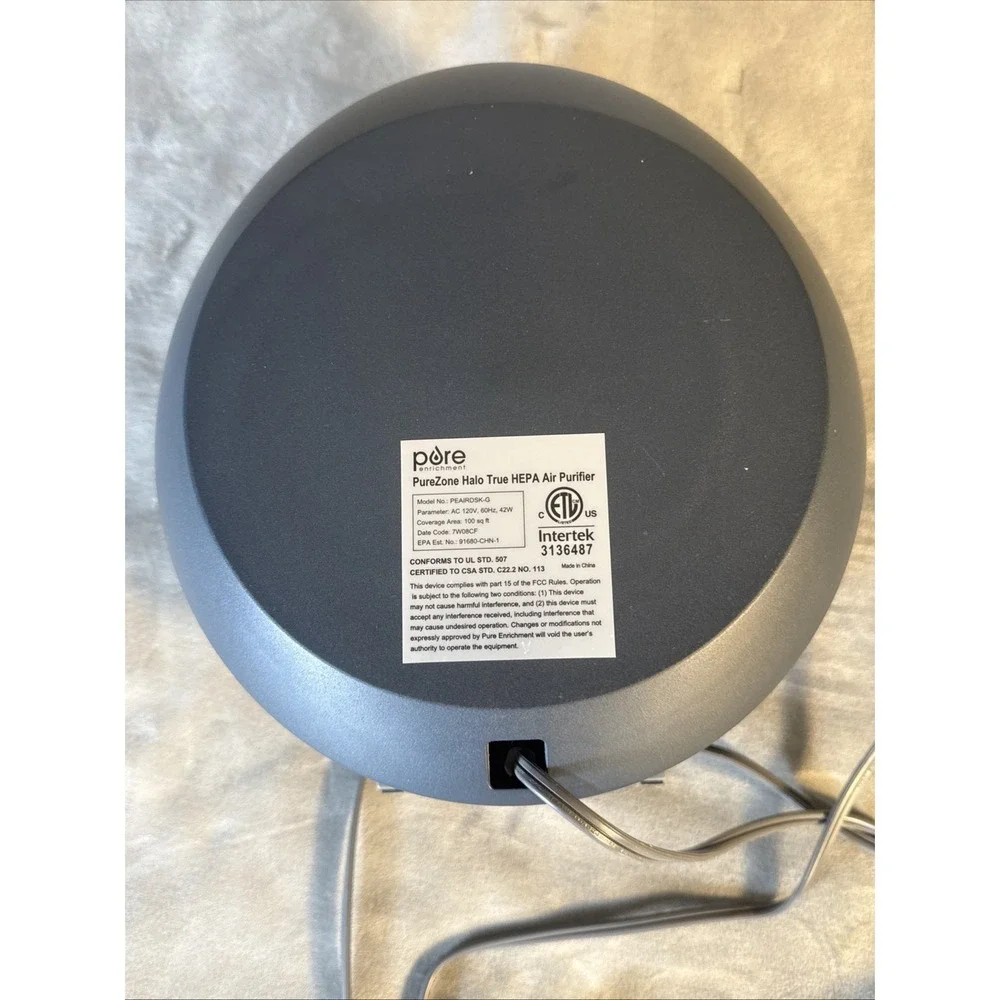 Pure Enrichment PureZone Halo 3-Speed Air Purifier True HEPA Filter